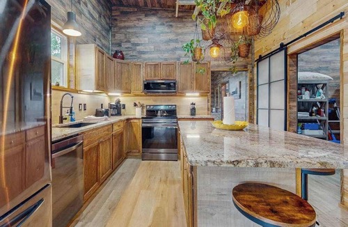 Webster House | Mountain view home with a large patio and private hot tub | fire-pit | gas grill