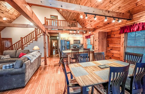 Bostic Cabin | MTN Cabin Getaway: Hot Tub, Fireplace, Game Tables, Views