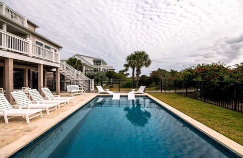 Edisto Island House | Oceanfront Showplace w/Private Pool & Elevator; Expansive Beach & Ocean Views; Multiple Porches
