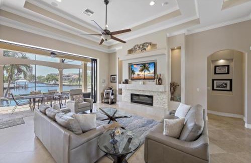 Marco Island House | Opulent waterfront home with pool, spa, dock and deck