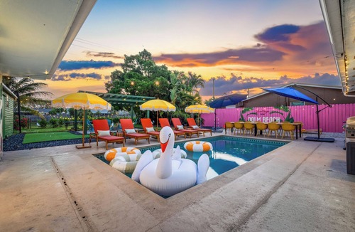 Hunt Club House | PBG Retreat w/Pool, Mini Golf, Fire Pit, Game Room!