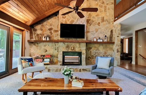 Marietta Cabin | Pinestone Retreat - Hot Tub, Pool, Sauna, Game Room, & Great Location!