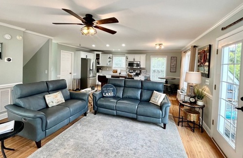 Lavonia House | Plenty of Deep Water at our Dock + Game Room, Firepit, Golf Cart + Pets welcome!