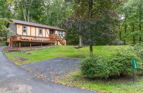 East Stroudsburg House | Poconos Oasis with hot tub, Game RM, & Fire pit. 8 min from Bushkill & Shawnee