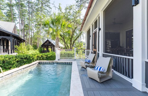 Palmetto Bluff House | Pool and expansive porch for Outdoor Living, perfect for groups
