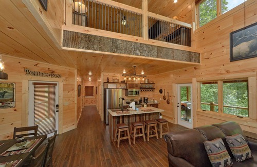 Sevierville Cabin | Poolin Around: Mini Golf, Pool, Theater, Firepit