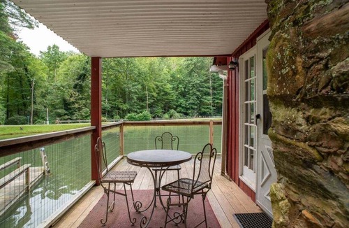 Pisgah Forest House | Pops Place - Rustic Cain on Fishing Pond