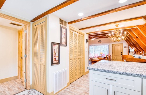 Bent Creek Ski Chalet | Recently updated rustic A-frame with hot tub, dazzling outdoor views, & firepit