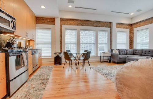 Greenville Downtown Apartment | Red Door Apartment 2.0 | Heart Of Downtown Greenville | Lovesac Bean Bag!