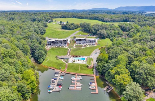 North Shore Condo | Reel Simple - Waterfront Striper's Landing condo with views, pool & boat launch - near dining