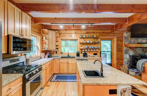 Blowing Rock House | Rhododendron Rendezvous | Pet Friendly Cabin near Blowing Rock | Fire pit | Hot Tub | Private!