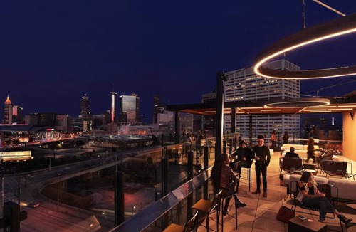 Downtown Atlanta Hotel | Right next to Mercedes-Benz Stadium! Onsite Parking, Fireplace and Rooftop Bar!