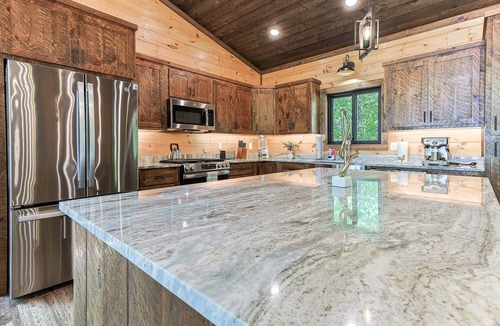Morganton House | Rugged Trail Oasis: Modern 3BR Cabin w/3 Fireplaces & Mountain Views