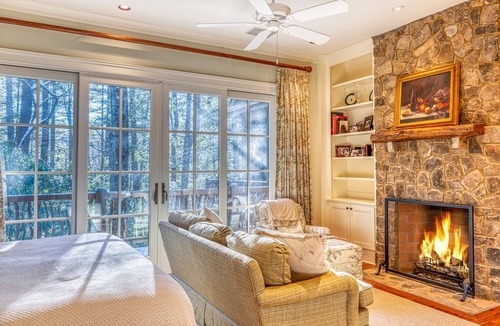Highlands Cabin | Rustic Elegance. Three Fireplaces. A Crown Jewel of a Screened Porch | Sagee Woods