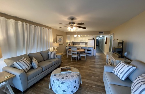 Indian Shores Condo | SALE! Palm Suite at Casa Gia Condo direct beach front/Pool & hot tub open!