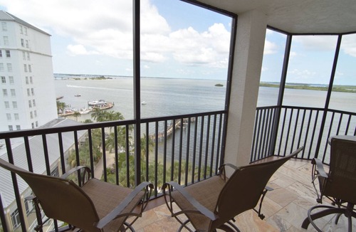 Punta Rassa Condo | Sanibel Harbour 1031: Adventure awaits-A private beach onsite+close to Sanibel and FM Beach to shell