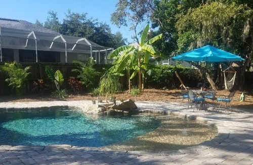 Crystal Beach House | Serene and peaceful newly updated beach home with custom lagoon pool !!