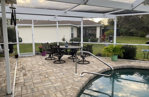 Deep Creek House | Single family, 4 bedroom, 2.5 bath, 2 car garage, lanai w/pool, outdoor shower.