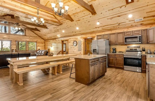 Caton Cabin | Smoky Serenade - 8Bdr Cabin with large indoor pool. Sleeps 30!