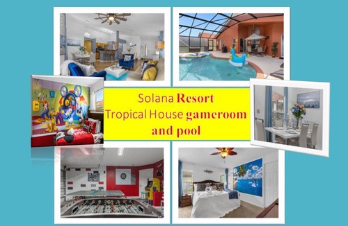 Solana Villa | Solana Tropical house with pool, game room near Disney