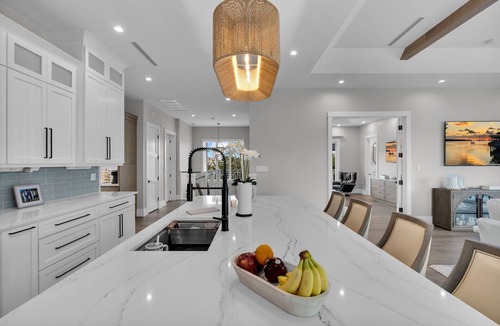 Coury House | Sophisticated 5-bedroom, elevator, 50' dock, heated pool/spa, sleep 12