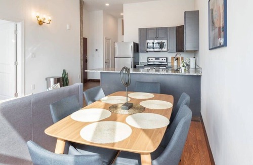 West Poplar Apartment | Sosuite | 2BR Penthouse w W/D, Gym, On-Site Bar