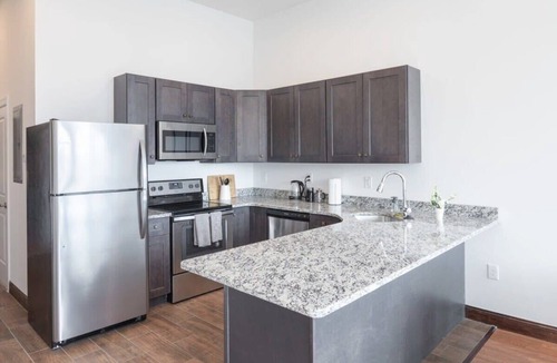 West Poplar Apartment | Sosuite | 2BR Penthouse w W/D, Gym, On-Site Bar