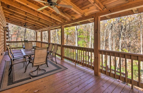 Dahlonega Cabin | Spacious Log Cabin w/ Deck, Fire Pit & Forest View