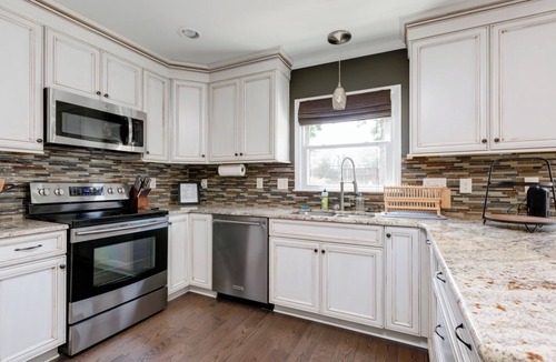 Mount Mourne House | Spacious Oasis with heated pool/spa, covered patio, office & near Lake Norman