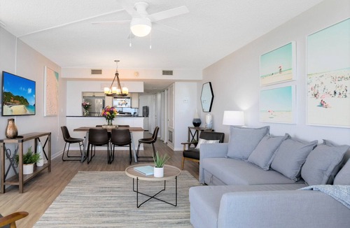 Port Canaveral Condo | Stylish Oceanfront Corner Unit Condo | Open Concept & Chic Decor