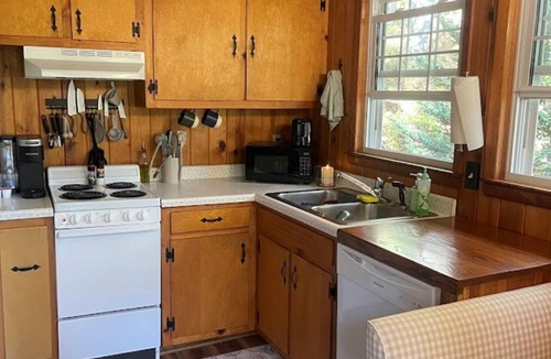West Jefferson Cabin | Summer Fun @ River Breeze: Riverfront Access & View! Dog-Friendly, Fenced Yard!