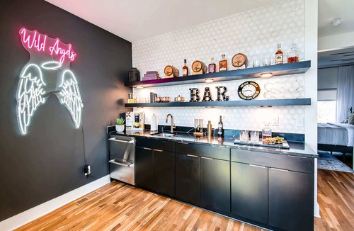 Nashville House | Summer rooftop hot tub, double decks, game room near Broadway