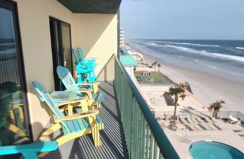 Port Orange Condo | SUNGLOW RESORT 503 Spacious Deluxe Ocean Front Corner Suite with Large Balcony