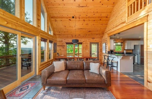 Wolf Laurel Cabin | Sunset views for miles ~Gameroom~HotTub - Fire Pit