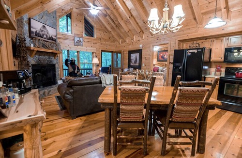 Ellijay Cabin | The Blissful Bear Cabin Creekside treehouse w/fireplace STR Host Lic #: 002252
