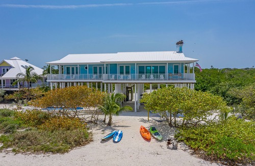North Captiva House | The Blue Marlin - Beachfront Oasis with Private Beachside Pool & Boat Dock