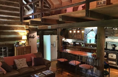 Dugspur House | Tranquil retreat, log home with lovely stream, Hillsville/Floyd VA