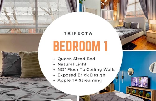 Downtown Apartment | Trifecta Historic Brick 2BR Getaway Superhost