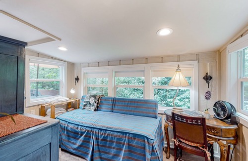 Newland Cottage | Unique home with enclosed yard, grill, covered porches and firepit