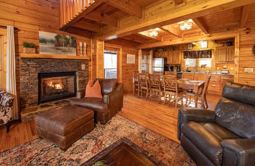 Sevierville Cabin | W/C Accessible, Firepit, Private, Mtn Views, Hot Tub, Pool Table