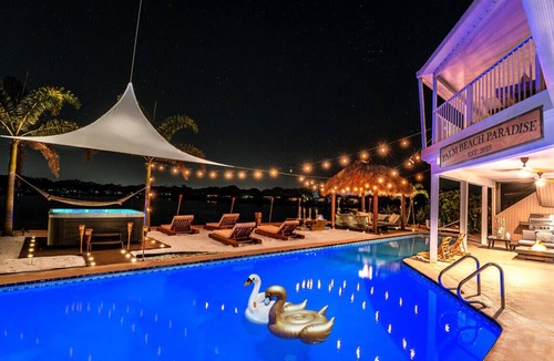 Florida North Atlantic Coast Villa | Waterfront w/Beach Htd Pool Cinema Game Room Tiki