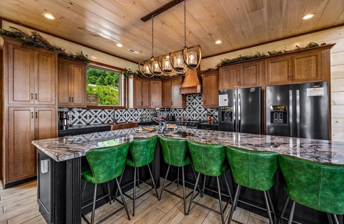 Sevierville Cabin | Welcome to Dancing Fox! Luxury 7BR, Indoor Pool, Fire Pit, Wow Views!