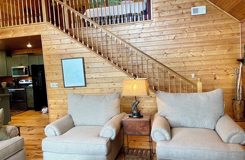 Topton Cabin | Wow! Lake Nantahala Smoky Mountain Cabin with Boat Dock, Hot Tub & Firepit!