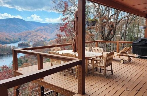 Tuckasegee Cabin | WOW Modern North Carolina Cabin Stunning Mountain/Lake View 3 Cozy Bedrooms
