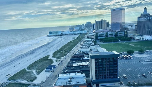 Atlantic City’s spectacular beachfront direct ocean view from the 27th floor.