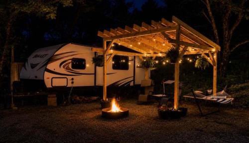 Camper on the New River in Todd, NC