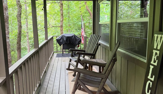 Cozy cabin, whispering creek, and fire pit