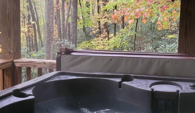 Creekside cabin with hot tub