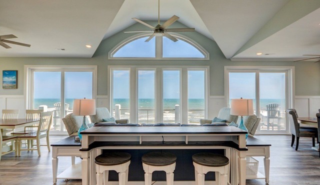 Experience beachfront luxury at Geaux Big, North Topsail Beach, with 8 bedrooms and private pool. in North Topsail Beach