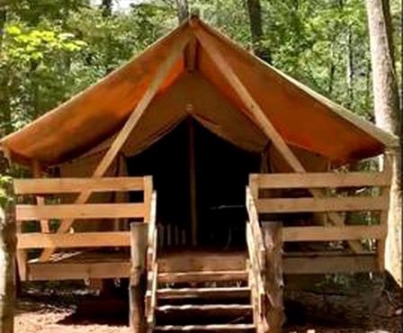 Georgia Glamping at its Finest in this Cozy Safari Tent in Suches
